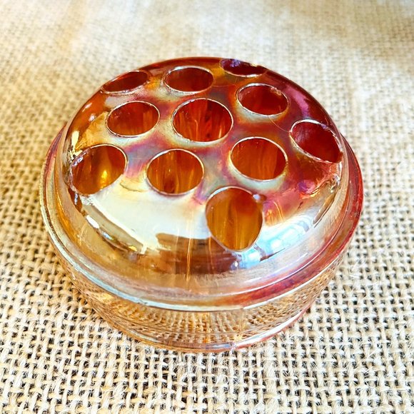 Vintage Other - VTG carnival glass flower frog